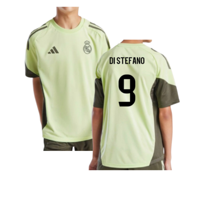 2025-2026 Real Madrid Training Jersey (Almost Lime) - Kids (Di Stefano 9)-Football Jersey Hub