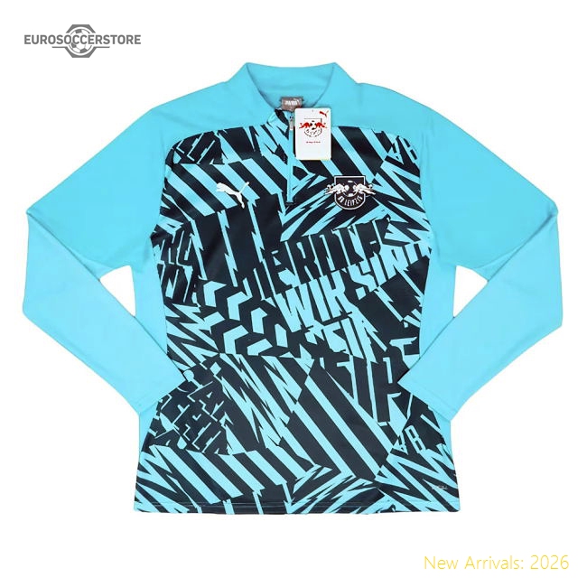 2024-2025 Red Bull Leipzig Pre-Match 1/4 Zip Top (Aqua)-Football Jersey Hub