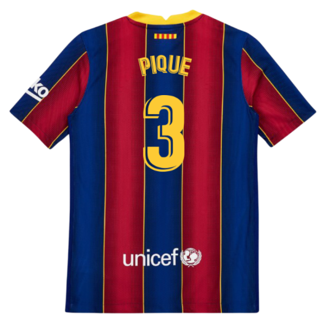 2020-2021 Barcelona Vapor Match Home Shirt (Kids) (PIQUE 3)-Football Jersey Hub