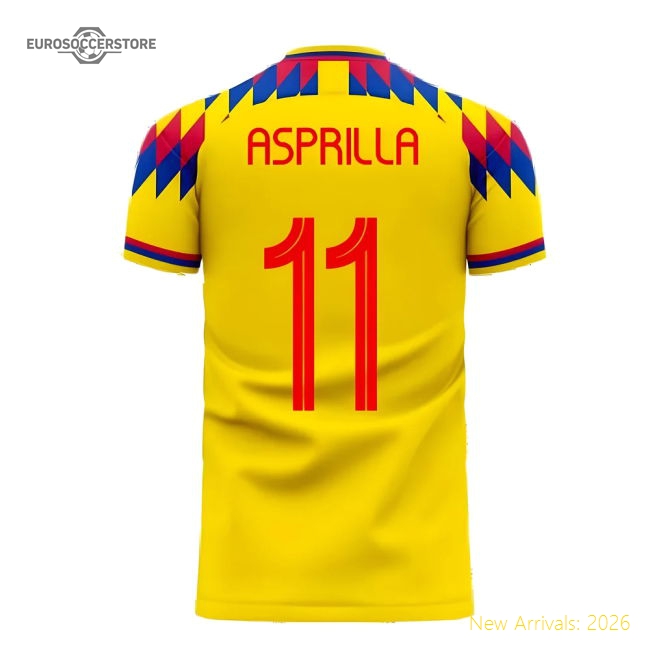 Colombia 2025-2026 Home Concept Football Kit (Libero) (ASPRILLA 11)-Football Jersey Hub