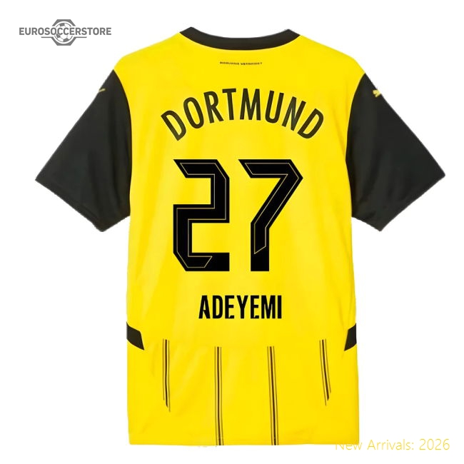 2024-2025 Borussia Dortmund Home Shirt (Adeyemi 27)-Football Jersey Hub