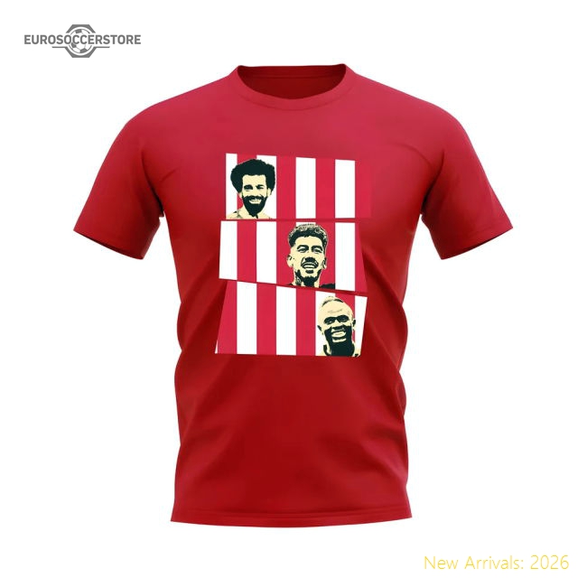 Salah Firmino Mane Liverpool Trio T-Shirt (Red)-Football Jersey Hub