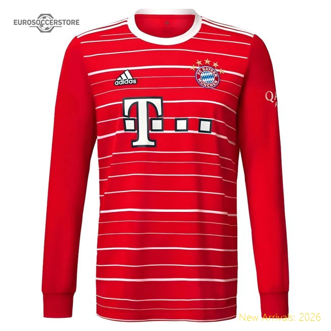 2022-2023 Bayern Munich Long Sleeve Home Shirt-Football Jersey Hub