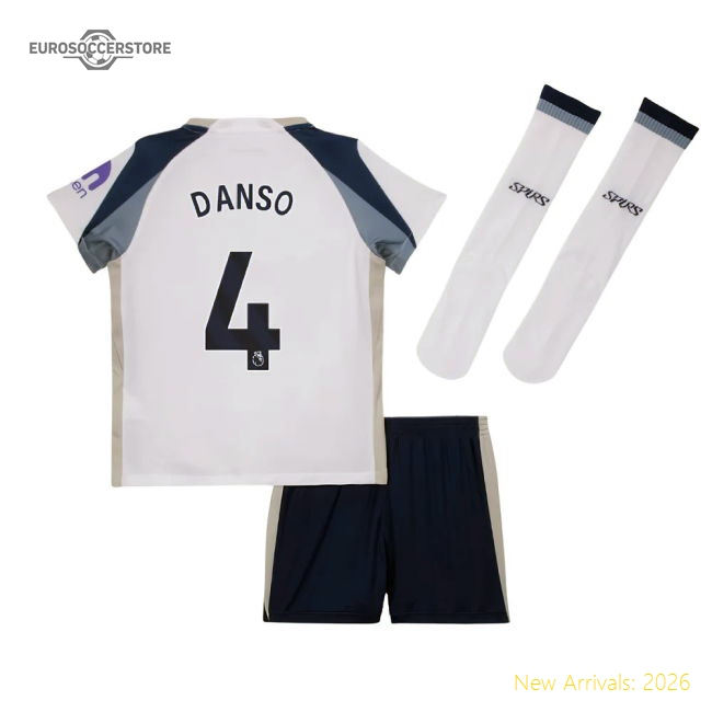 2025-2026 Tottenham Home Little Kids Mini Kit (Danso 4)-Football Jersey Hub