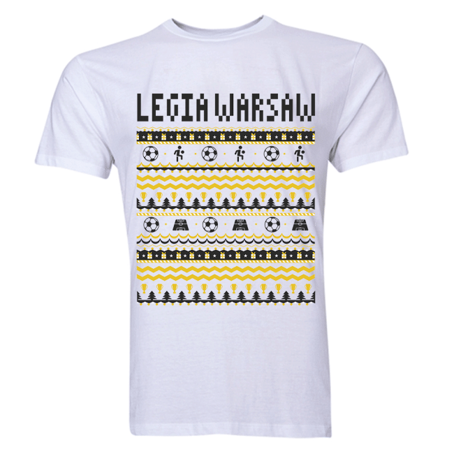 Legia Warsaw Christmas T-Shirt (White)-Football Jersey Hub