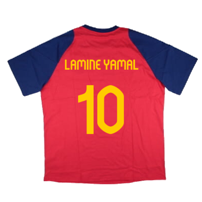 2024-2025 Spain Training Tee (Red) (Lamine Yamal 10)-Football Jersey Hub