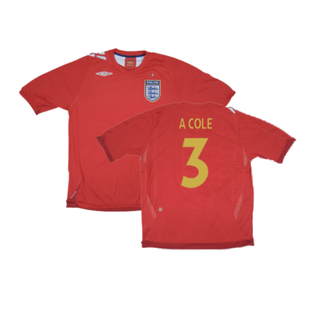 England 2006-08 Away Shirt (S) (Excellent) (A COLE 3)-Football Jersey Hub
