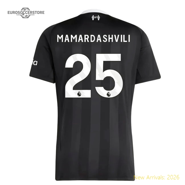 2025-2026 Liverpool Third Goalkeeper Shirt (Black) (Mamardashvili 25)-Football Jersey Hub