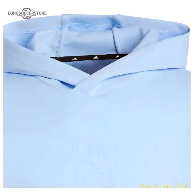 2024-2025 Real Madrid Seasonal Double Knit Hoody (Glow Blue)-Football Jersey Hub