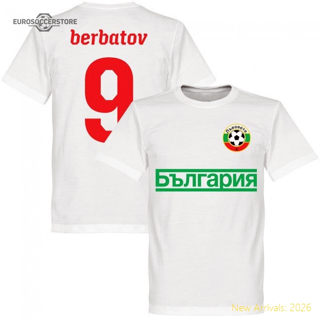 Bulgaria Berbatov 9 Team T-Shirt - White-Football Jersey Hub