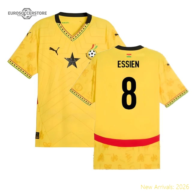 2024-2025 Ghana Away Shirt (Essien 8)-Football Jersey Hub