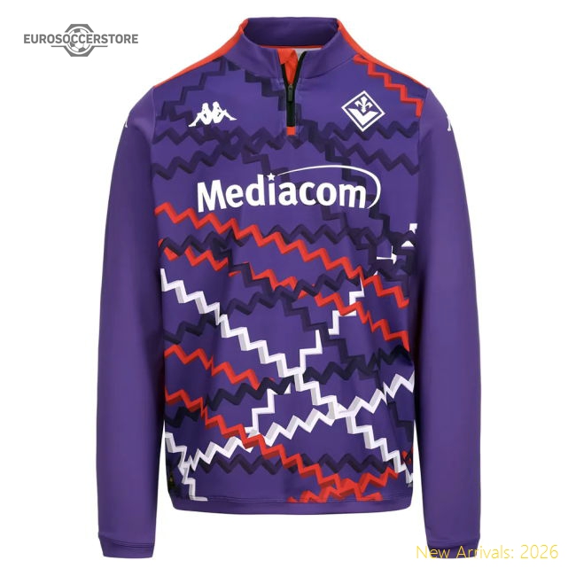 2024-2025 Fiorentina Training Sweat 1/4 Zip (Purple)-Football Jersey Hub
