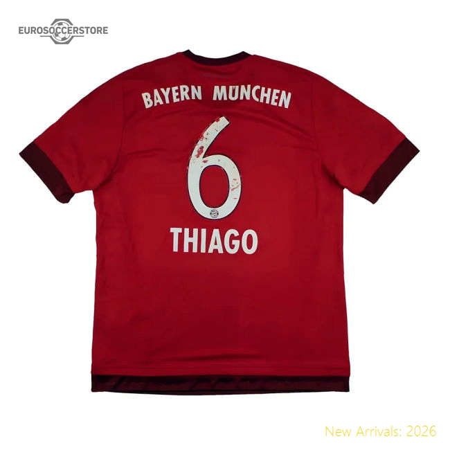 Bayern Munich 2015-16 Home Shirt (L) Thiago #6 (Fair)-Football Jersey Hub