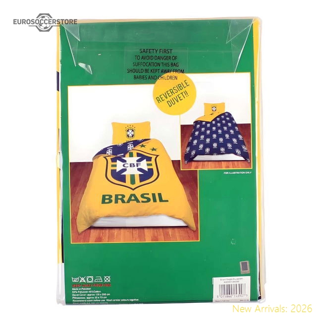 Brazil Reversible Single Duvet-Football Jersey Hub