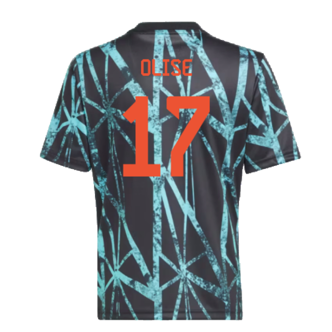 2024-2025 Bayern Munich Pre-Match Shirt (Black) - Kids (Olise 17)-Football Jersey Hub