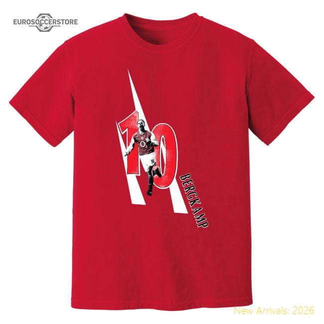 Dennis Bergkamp Arsenal Premier League Legend T-Shirt (Red)-Football Jersey Hub