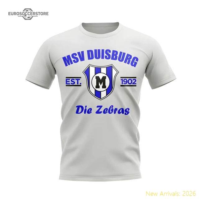 Msv Duisburg Established Football T-Shirt (White)-Football Jersey Hub