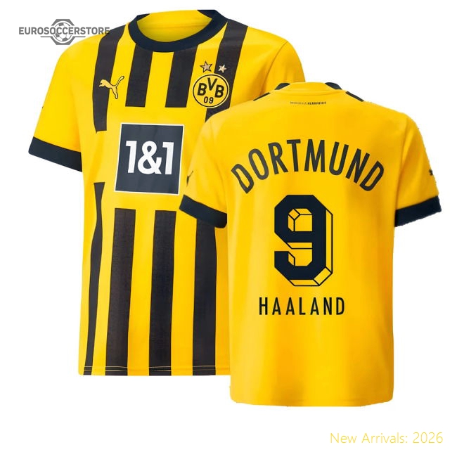 2022-2023 Borussia Dortmund Home Shirt (Kids) (HAALAND 9)-Football Jersey Hub