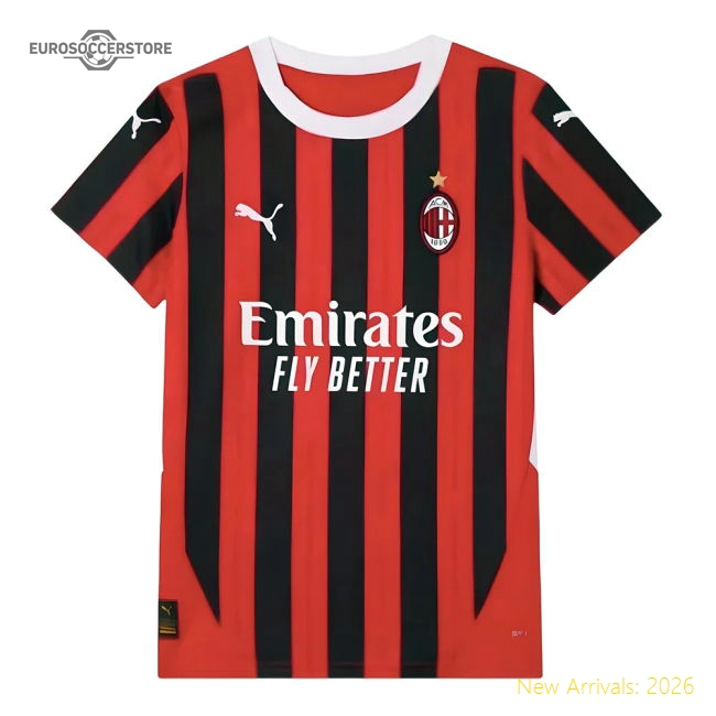 2024-2025 AC Milan Home Shirt (Kids)-Football Jersey Hub