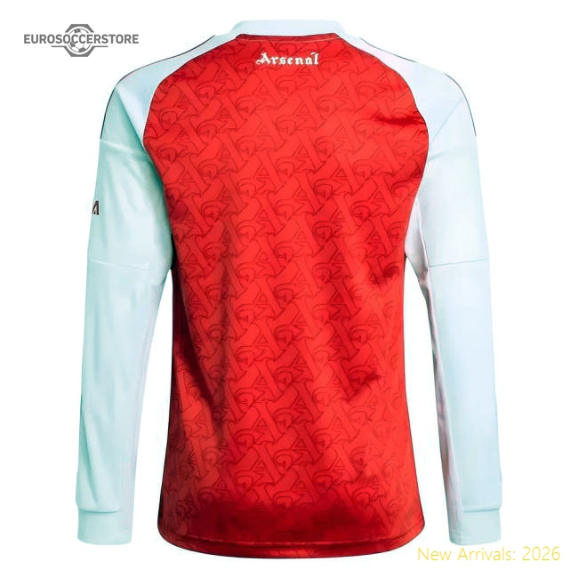 2025-2026 Arsenal Long Sleeve Home Shirt (Kids)-Football Jersey Hub