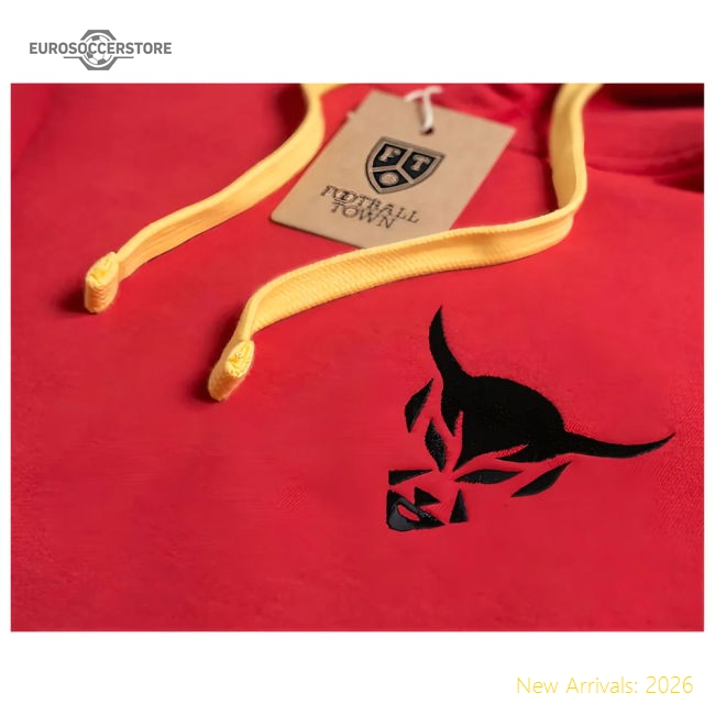 Belgium Le Diable Retro Football Hoodie (Red)-Football Jersey Hub