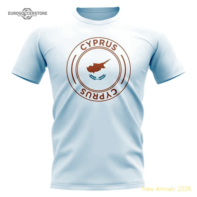 Cyprus Football Badge T-Shirt (White)-Football Jersey Hub