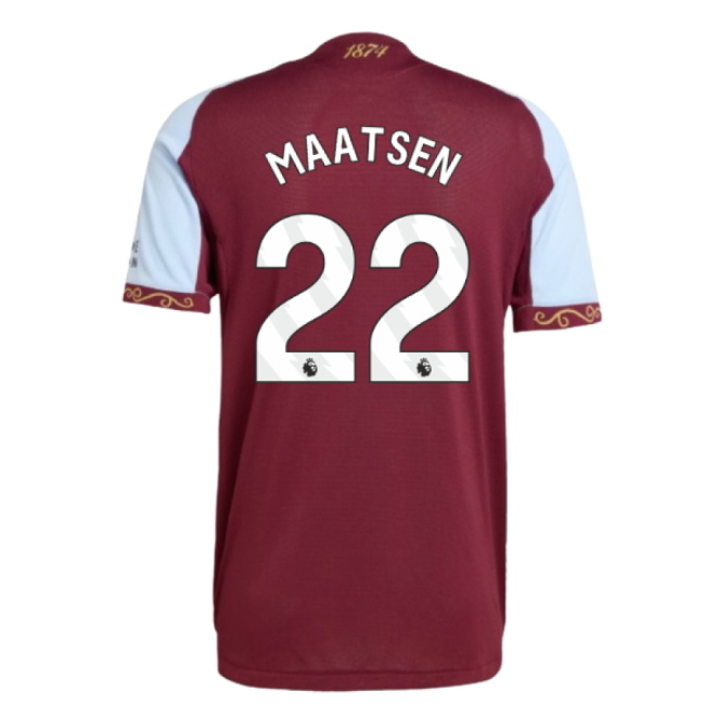 2025-2026 Aston Villa Authentic Home Shirt (Maatsen 22)-Football Jersey Hub