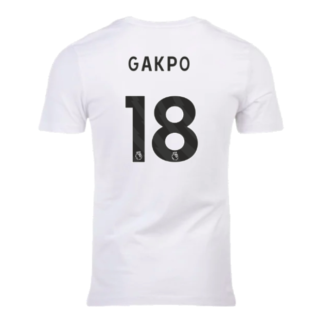 2023-2024 Liverpool Crest Tee (White) (Gakpo 18)-Football Jersey Hub
