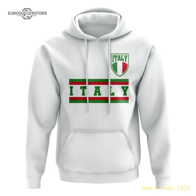 Italy Core Football Country Hoody (White)-Football Jersey Hub