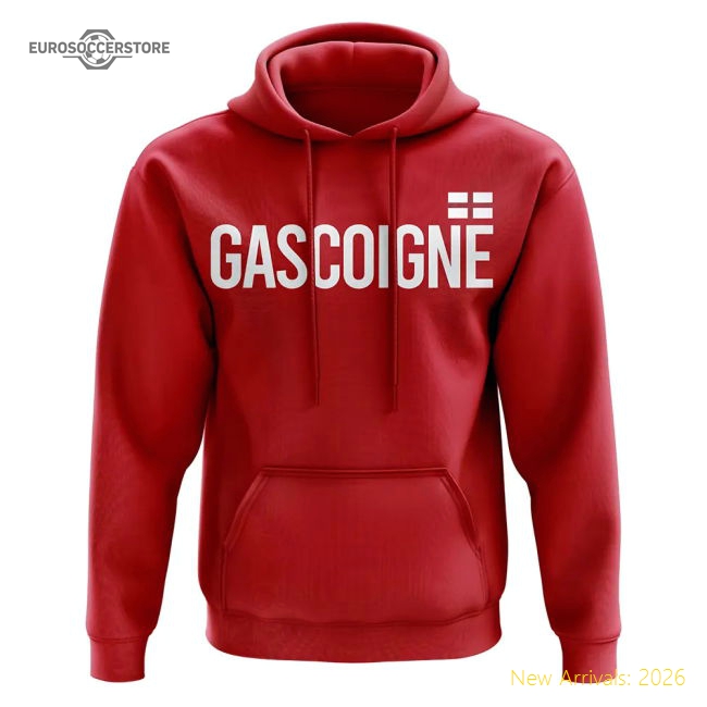 England Gascoigne Name Hoody (Red)-Football Jersey Hub