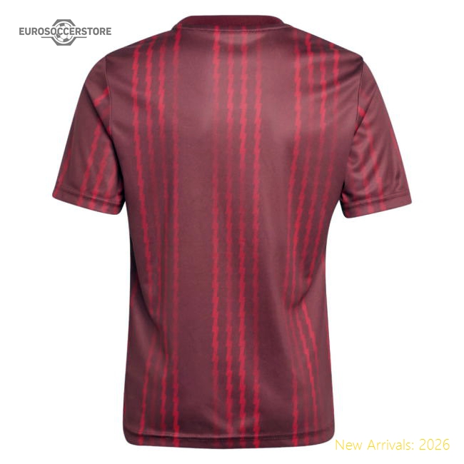 2025-2026 Arsenal Pre-Match Warm Up Shirt (Burgundy) - Kids-Football Jersey Hub