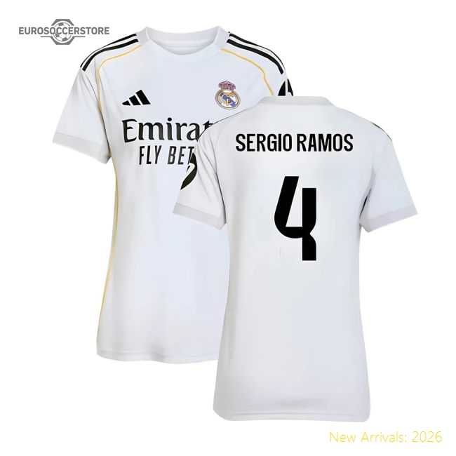 2025-2026 Real Madrid Home Shirt (Womens) (Sergio Ramos 4)-Football Jersey Hub