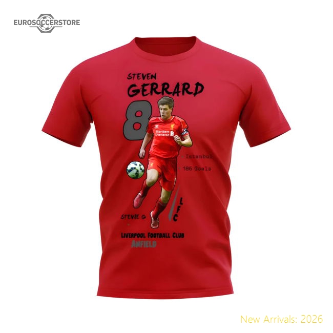 Steven Gerrard Liverpool Graphic T-Shirt (Red)-Football Jersey Hub