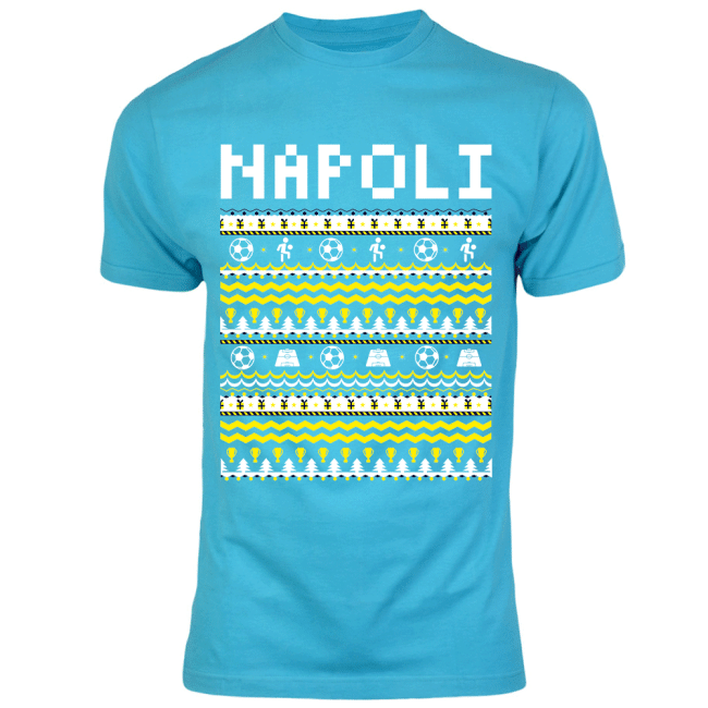 Napoli Christmas T-Shirt (Sky Blue) - Kids-Football Jersey Hub