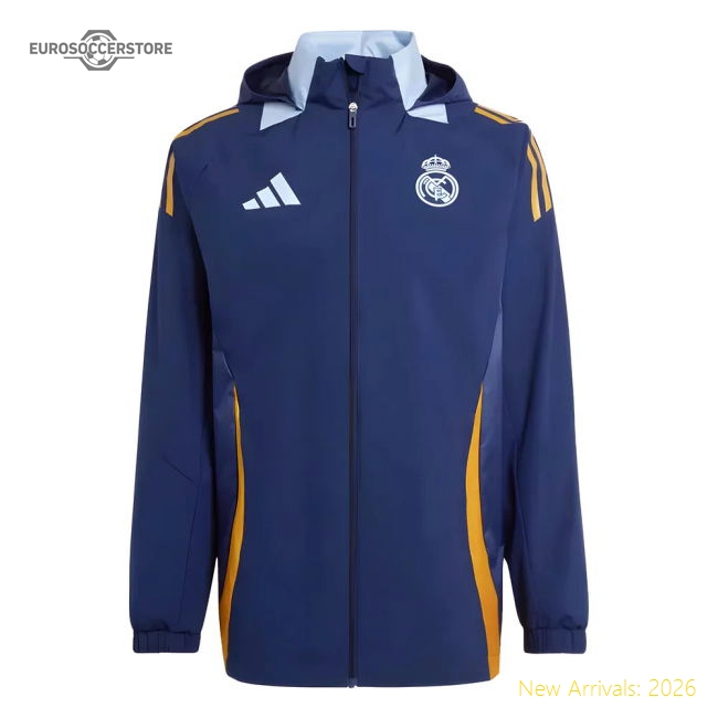 2024-2025 Real Madrid Allweather Jacket (Navy)-Football Jersey Hub