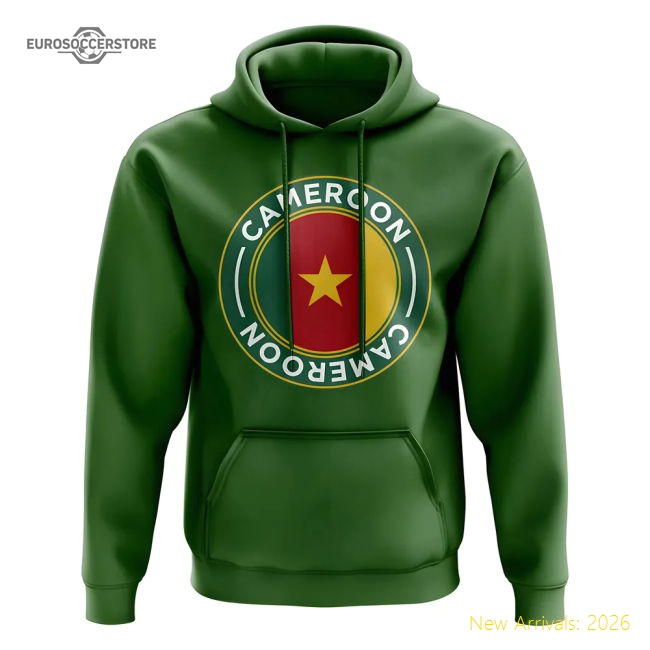 Cameroon Football Badge Hoodie (Green)-Football Jersey Hub