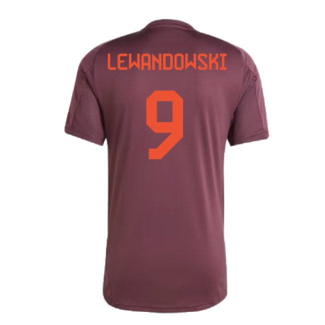 2024-2025 Bayern Munich Training Shirt (Shadow Maroon) (Lewandowski 9)-Football Jersey Hub