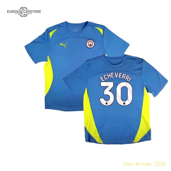 2024-2025 Man City Training Shirt Pro (Blue) (Echeverri 30)-Football Jersey Hub