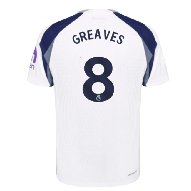 2025-2026 Tottenham Hotspur Authentic Home Shirt (Greaves 8)-Football Jersey Hub