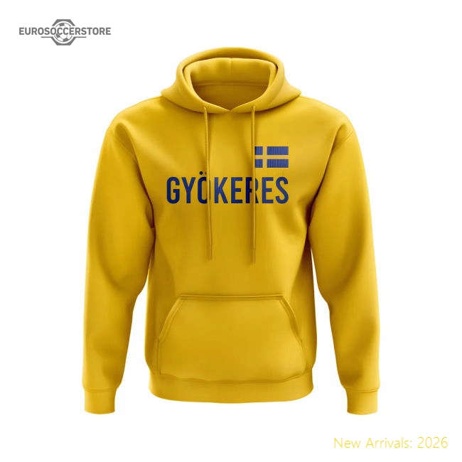 Viktor Gyokeres Sweden Name Hoody (Yellow)-Football Jersey Hub