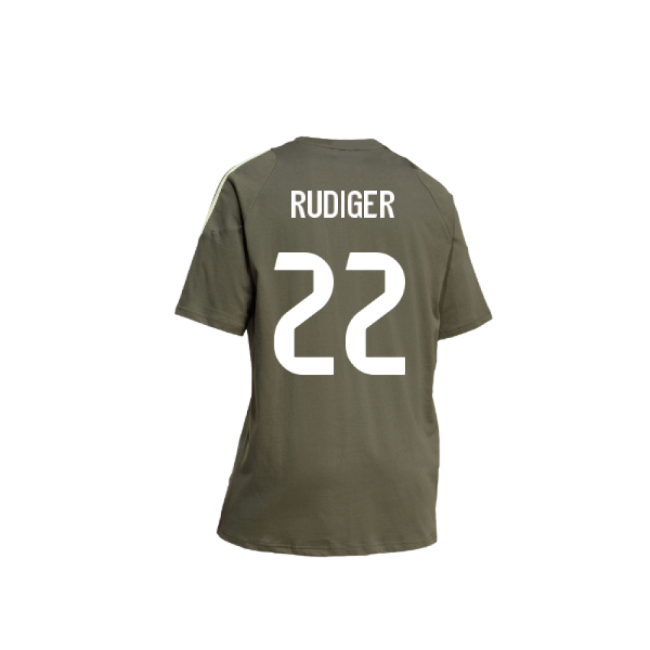 2025-2026 Real Madrid Training Tee (Utility Grey) (Rudiger 22)-Football Jersey Hub