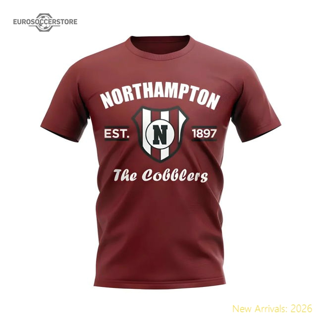 Northampton Established Football T-Shirt (Maroon)-Football Jersey Hub
