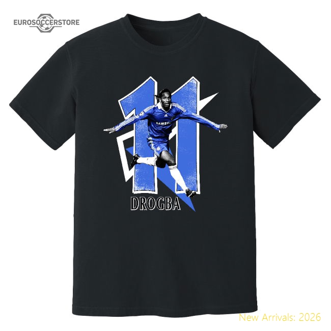 Didier Drogba Chelsea Premier League Legend T-Shirt (Black)-Football Jersey Hub