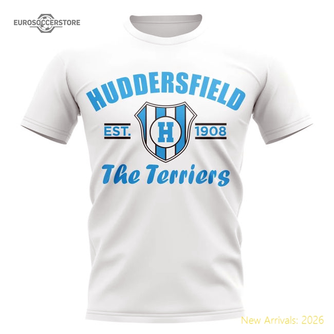 Huddersfield Established Football T-Shirt (White)-Football Jersey Hub