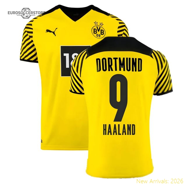 2021-2022 Borussia Dortmund Home Shirt (Kids) (HAALAND 9)-Football Jersey Hub
