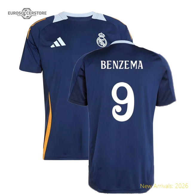 2024-2025 Real Madrid Training Jersey (Navy) (Benzema 9)-Football Jersey Hub
