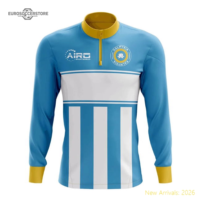 Kalmykia Concept Football Half Zip Midlayer Top (Sky Blue-White)-Football Jersey Hub