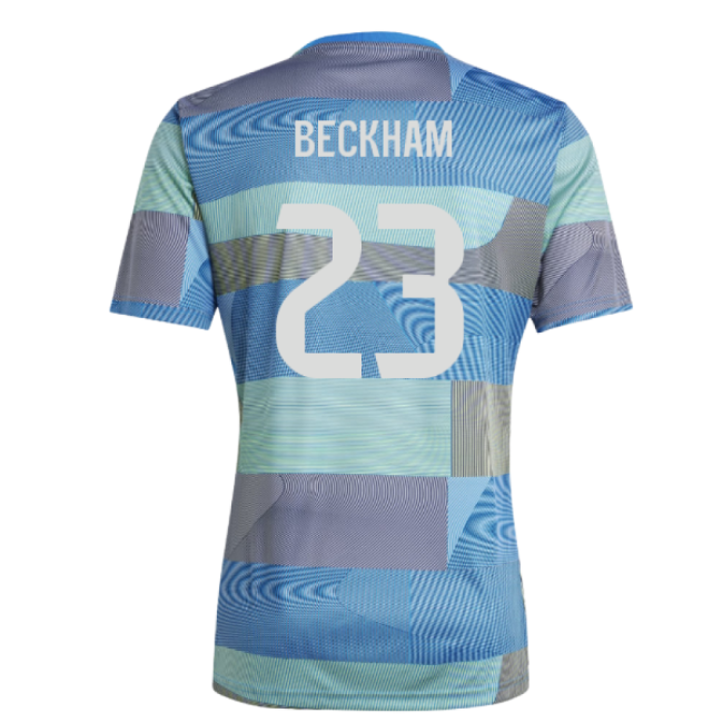 2025-2026 Real Madrid Pre-Match Shirt (Blue) (Beckham 23)-Football Jersey Hub