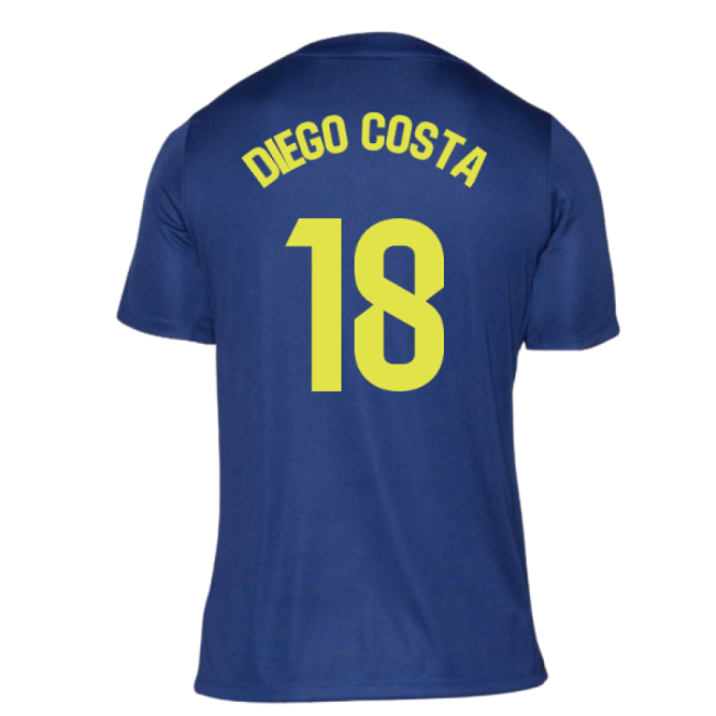 2025-2026 Atletico Madrid Pre-Match Shirt (Blue-Yellow) (Diego Costa 18)-Football Jersey Hub