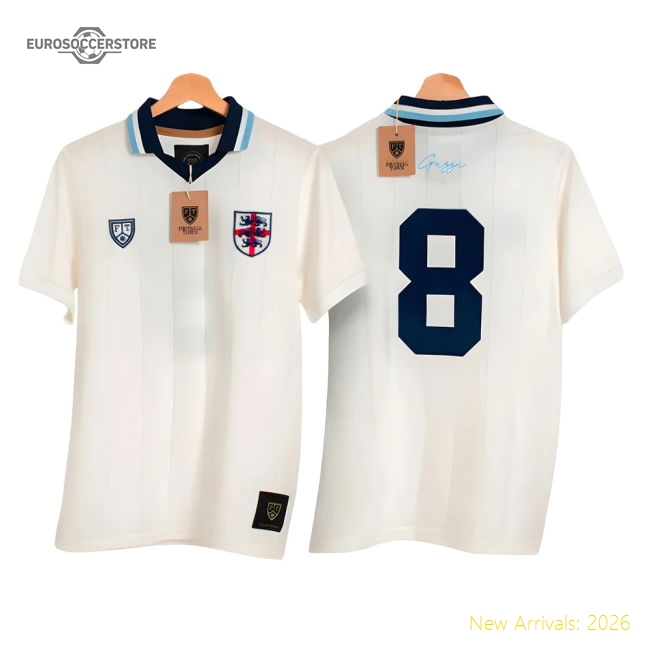 England Tribute Gazza Home Retro Football Shirt-Football Jersey Hub
